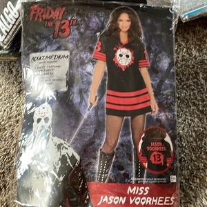 Womens Friday the 13th dress, mask  & socks